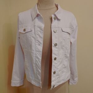 Marie Claire Jeans White Jean Jacket size Small‎